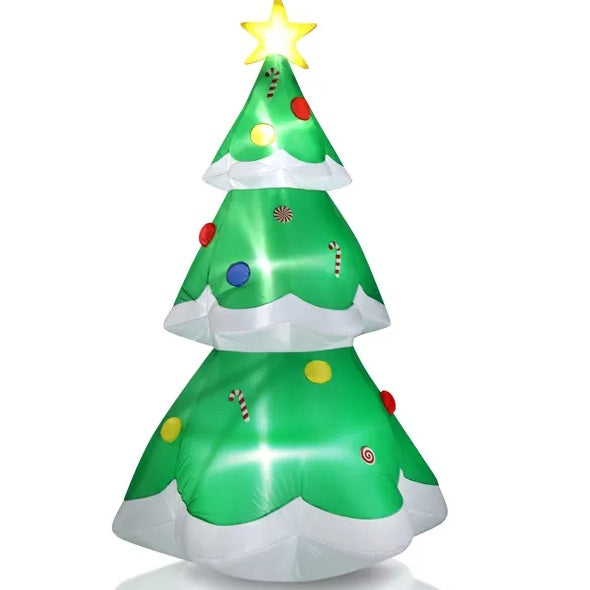6.9FT Lighted Inflatable Christmas Tree with Built-in LED Lights for Outdoor Yard & Garden Decoration