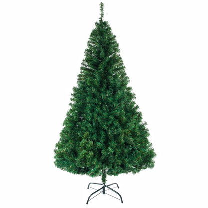 8FT Green PVC Artificial Christmas Tree with Metal Stand – Full Size Xmas Tree for Home, Office & Party Decoration