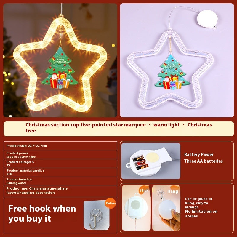 LED Christmas Star Window Light – Festive Hanging Decoration
