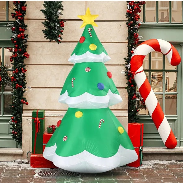6.9FT Lighted Inflatable Christmas Tree with Built-in LED Lights for Outdoor Yard & Garden Decoration