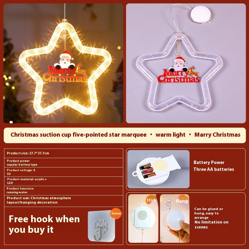 LED Christmas Star Window Light – Festive Hanging Decoration