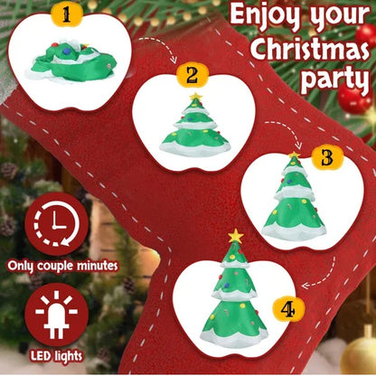 6.9FT Lighted Inflatable Christmas Tree with Built-in LED Lights for Outdoor Yard & Garden Decoration