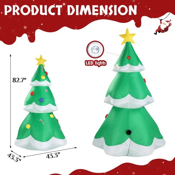 6.9FT Lighted Inflatable Christmas Tree with Built-in LED Lights for Outdoor Yard & Garden Decoration