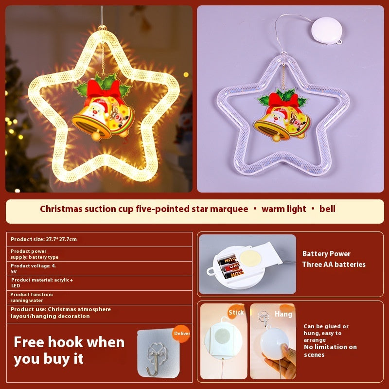LED Christmas Star Window Light – Festive Hanging Decoration