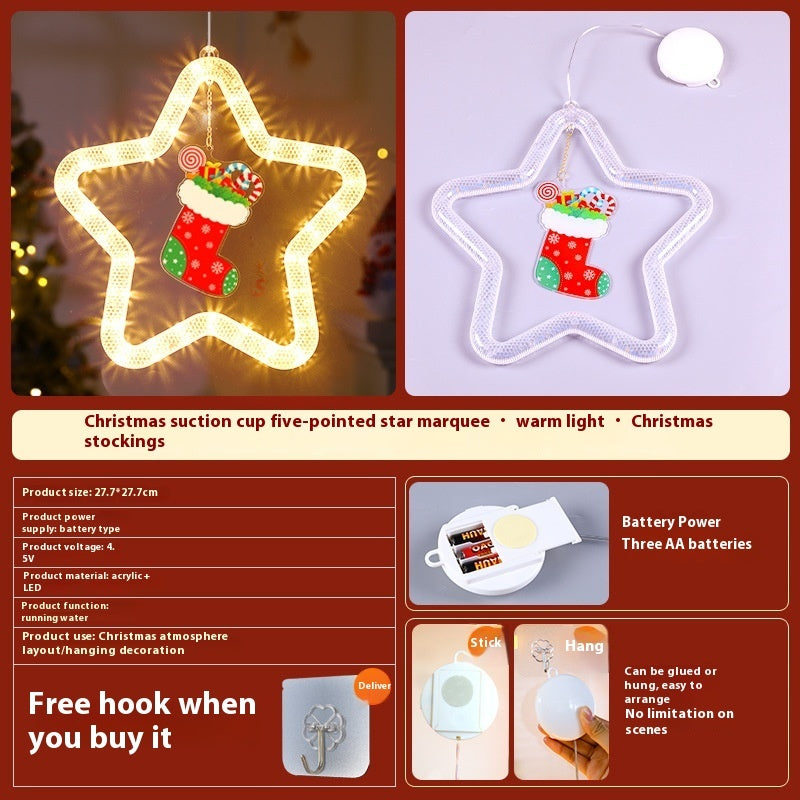 LED Christmas Star Window Light – Festive Hanging Decoration