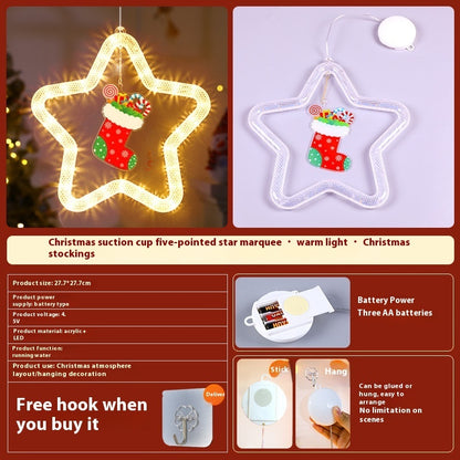 LED Christmas Star Window Light – Festive Hanging Decoration