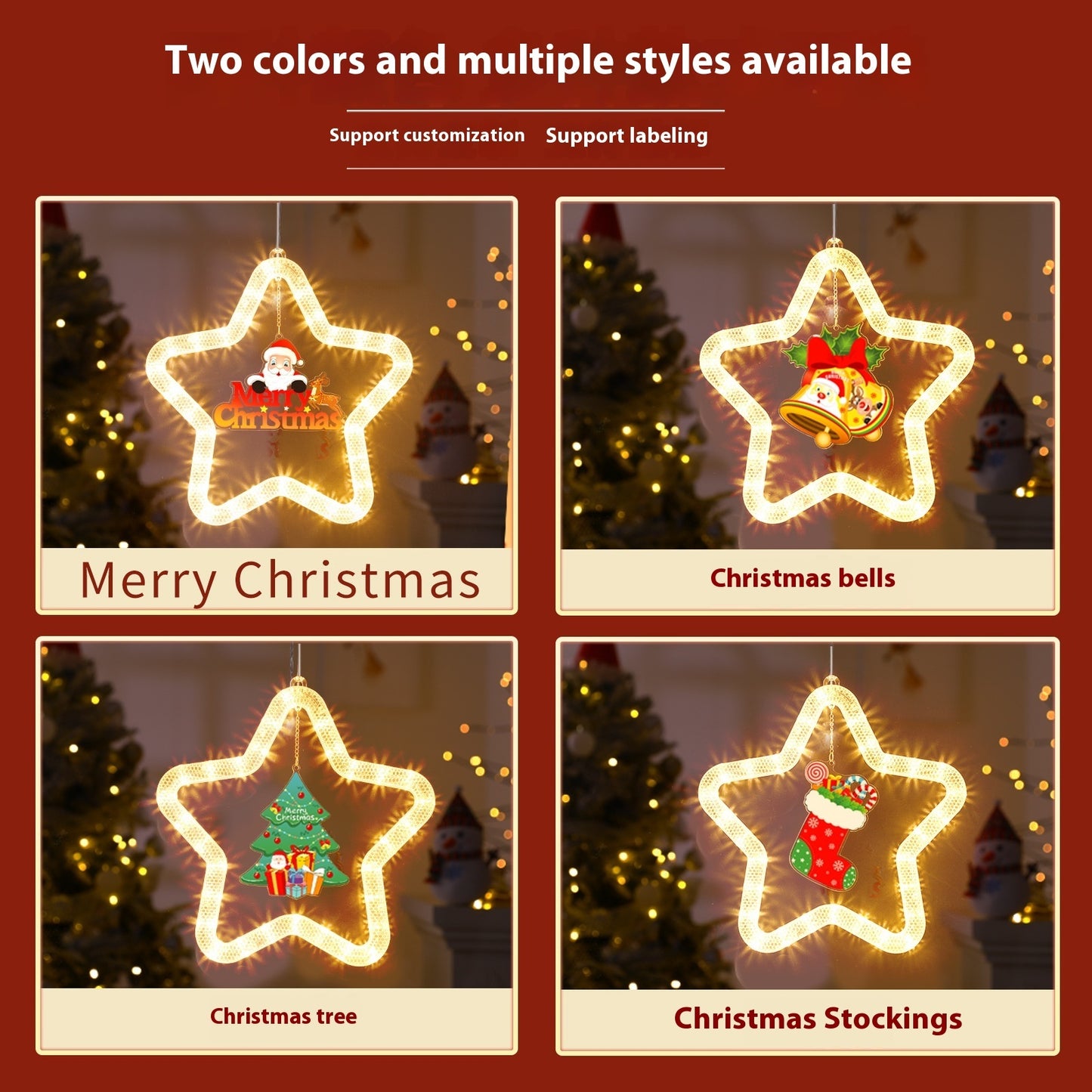 LED Christmas Star Window Light – Festive Hanging Decoration