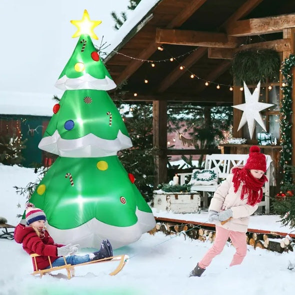 6.9FT Lighted Inflatable Christmas Tree with Built-in LED Lights for Outdoor Yard & Garden Decoration