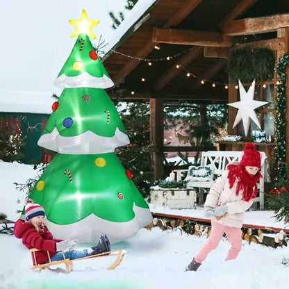 6.9FT Lighted Inflatable Christmas Tree with Built-in LED Lights for Outdoor Yard & Garden Decoration